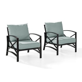 2 Crosley Kaplan Oil Rubbed Bronze Mist Outdoor Chairs