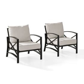 2 Crosley Kaplan Oil Rubbed Bronze Oatmeal Outdoor Chairs