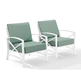 2 Crosley Kaplan White Mist Outdoor Chairs