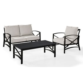 Crosley Kaplan Oil Rubbed Bronze Oatmeal 3pc Outdoor Patio Set with Coffee ...