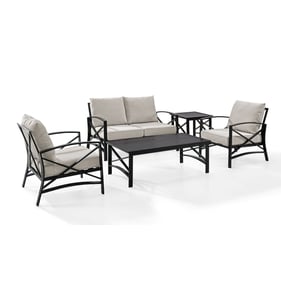 Crosley Kaplan Oil Rubbed Bronze Oatmeal 5pc Outdoor Patio Set