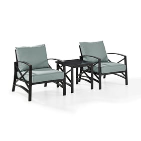 Crosley Kaplan Oil Rubbed Bronze Mist 3pc Outdoor Chair and Side Table Set