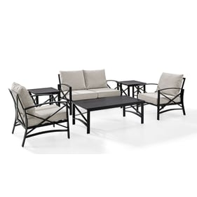 Crosley Kaplan Oil Rubbed Bronze Oatmeal 6pc Outdoor Patio Set