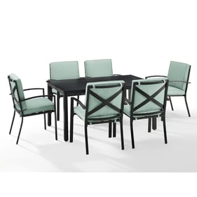 Crosley Kaplan Oil Rubbed Bronze Mist Fabric 7pc Outdoor Dining Set