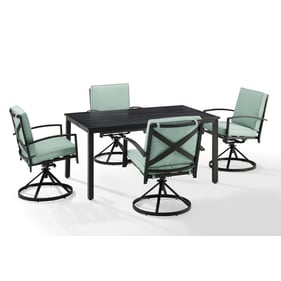 Crosley Kaplan Oil Rubbed Bronze Mist 5pc Outdoor Dining Set with Swivel Ch...