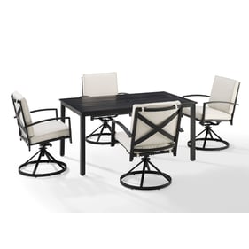 Crosley Kaplan Oil Rubbed Bronze Oatmeal 5pc Outdoor Dining Set with Swivel...