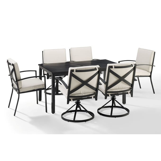 Crosley Kaplan Oil Rubbed Bronze Oatmeal 7pc Outdoor Dining Set CRSL-KO60024BZ-OL