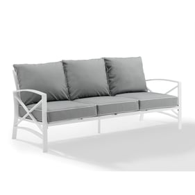 Crosley Kaplan White Gray Outdoor Sofa