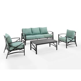 Crosley Kaplan Oil Rubbed Bronze Mist 4pc Outdoor Patio Seating Set