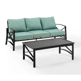 Crosley Kaplan Oil Rubbed Bronze Mist 2pc Outdoor Sofa and Coffee Table Set