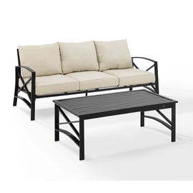 Crosley Kaplan Oil Rubbed Bronze Oatmeal 2pc Outdoor Sofa and Coffee Table ...