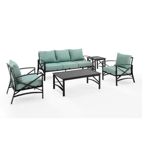 Crosley Kaplan Oil Rubbed Bronze Mist 5pc Outdoor Patio Set with Side Table