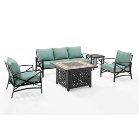 Crosley Kaplan Oil Rubbed Bronze Mist 5pc Outdoor Set with Fire Table