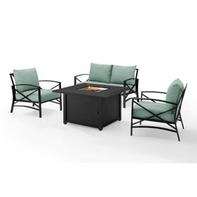 Crosley Kaplan Oil Rubbed Bronze Mist 4pc Outdoor Set with Dante Fire Table