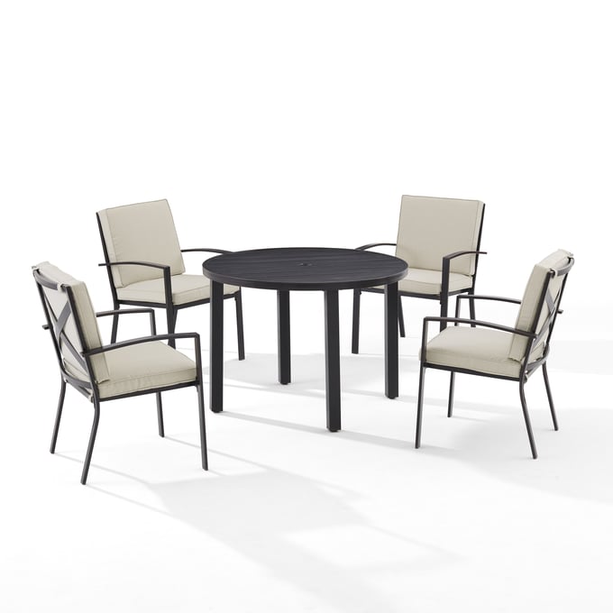 Crosley Kaplan Oatmeal 5pc Round Outdoor Dining Set CRSL-KO60041BZ-OL