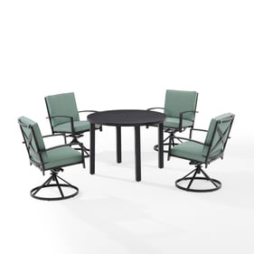 Crosley Kaplan Mist 5pc Round Outdoor Dining Set with Swivel Chair