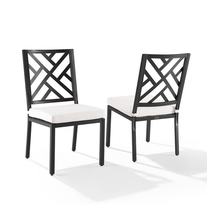 2 Crosley Locke Creme Outdoor Dining Chairs CRSL-KO60050MB-CR