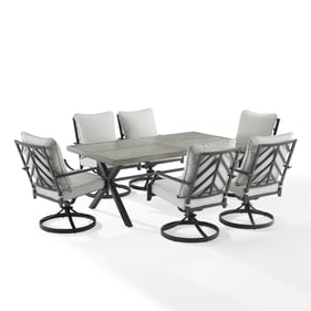 Crosley Otto Gray 7pc Outdoor Dining Set with Swivel Chair