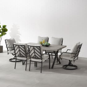 Crosley Otto Gray 7pc Outdoor Dining Set with Stationary Chairs