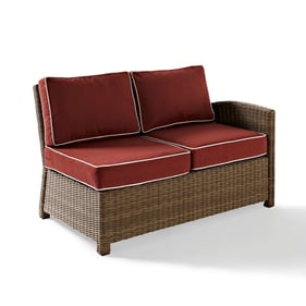 Crosley Bradenton Weathered Brown Sangria Outdoor Sectional Right Side Love...