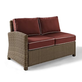 Crosley Bradenton Weathered Brown Sangria Outdoor Sectional Left Side Loves...