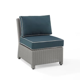 Crosley Bradenton Gray Navy Armless Outdoor Sectional Chair