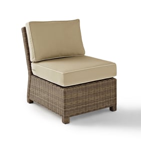 Crosley Bradenton Weathered Brown Sand Armless Outdoor Sectional Chair