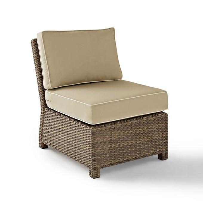 Crosley Bradenton Weathered Brown Sand Armless Outdoor Sectional Chair CRSL-KO70017WB-SA