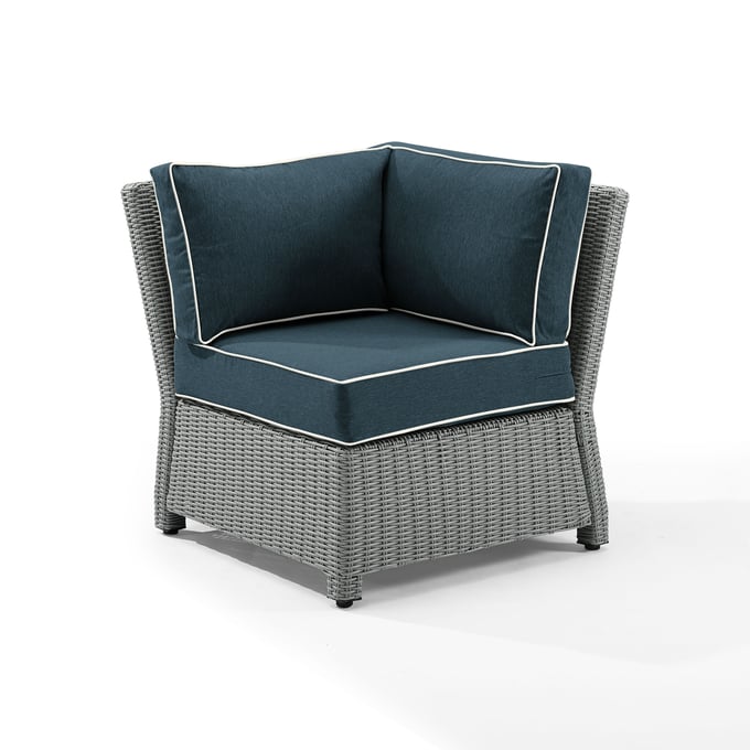 Crosley Bradenton Gray Navy Outdoor Sectional Corner Chair CRSL-KO70018GY-NV