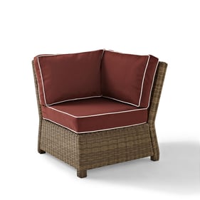 Crosley Bradenton Weathered Brown Sangria Outdoor Sectional Corner Chair