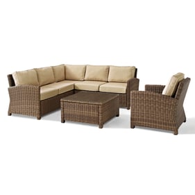 Crosley Bradenton Weathered Brown Sand 5pc Outdoor Sectional Patio Set with...