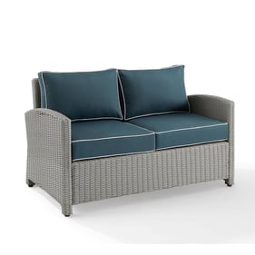 Crosley Bradenton Gray Navy Outdoor Loveseat