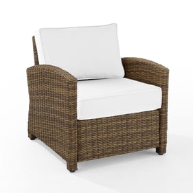 Crosley Bradenton Weathered Brown White Sunbrella Outdoor Chair