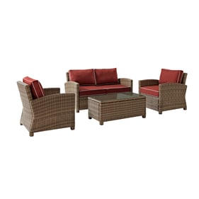 Crosley Bradenton Weathered Brown Sangria 4pc Outdoor Patio Set