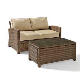 Crosley Bradenton Weathered Brown Sand 2pc Outdoor Patio Set