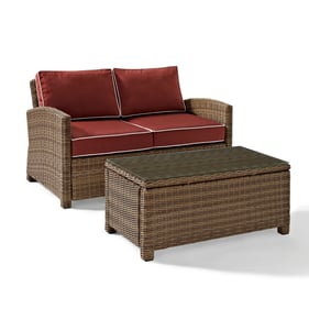 Crosley Bradenton Weathered Brown Sangria 2pc Outdoor Patio Set