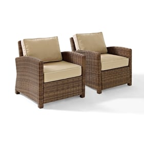 2 Crosley Bradenton Weathered Brown Sand Outdoor Armchairs