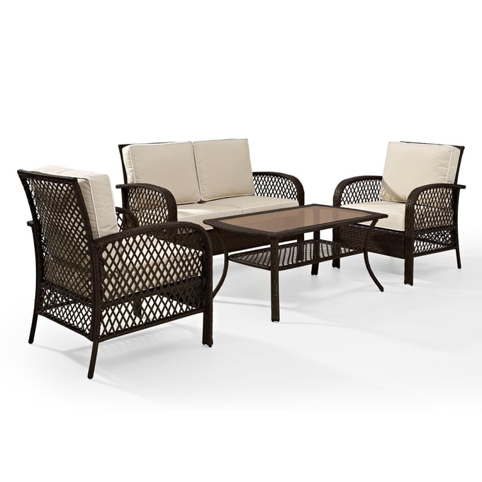 Crosley Tribeca Brown Sand 4pc Outdoor Patio Set CRSL-KO70037BR-SA