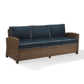 Crosley Bradenton Weathered Brown Navy Outdoor Sofa