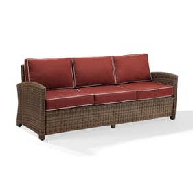 Crosley Bradenton Weathered Brown Sangria Outdoor Sofa