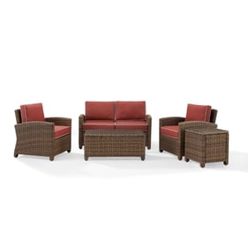 Crosley Bradenton Weathered Brown Sangria 5pc Outdoor Patio Set