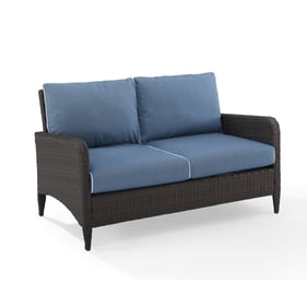 Crosley Kiawah Brown Blue Outdoor Loveseat