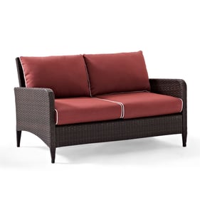 Crosley Kiawah Brown Sangria Outdoor Loveseat