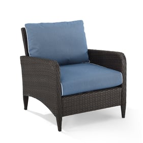 Crosley Kiawah Brown Blue Outdoor Chair