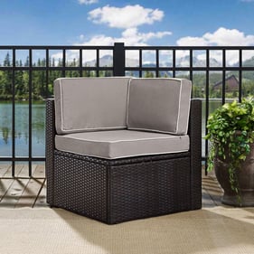 Crosley Palm Harbor Brown Gray Outdoor Sectional Corner Chair