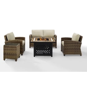 Crosley Bradenton Weathered Brown Sand 5pc Outdoor Seating Set with Tucson ...