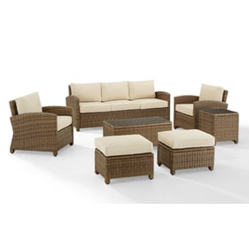 Crosley Bradenton Weathered Brown Sand 7pc Outdoor Patio Set