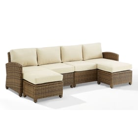 Crosley Bradenton Weathered Brown Sand 4pc Outdoor Patio Sectional