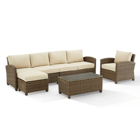 Crosley Bradenton Weathered Brown Sand 5pc Outdoor Patio Sectional