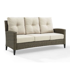 Crosley Rockport Light Brown Oatmeal Outdoor High Back Sofa